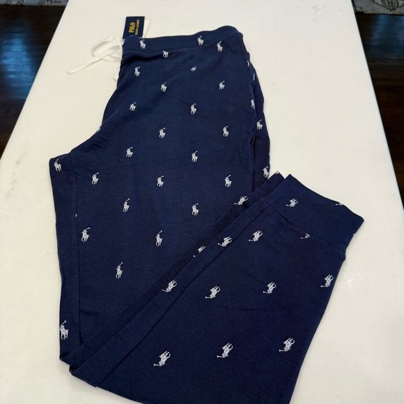 Polo Ralph Lauren Men's Navy Blue All Over Pony Sleep Jogger Pants Size XL NWT - Picture 2 of 10